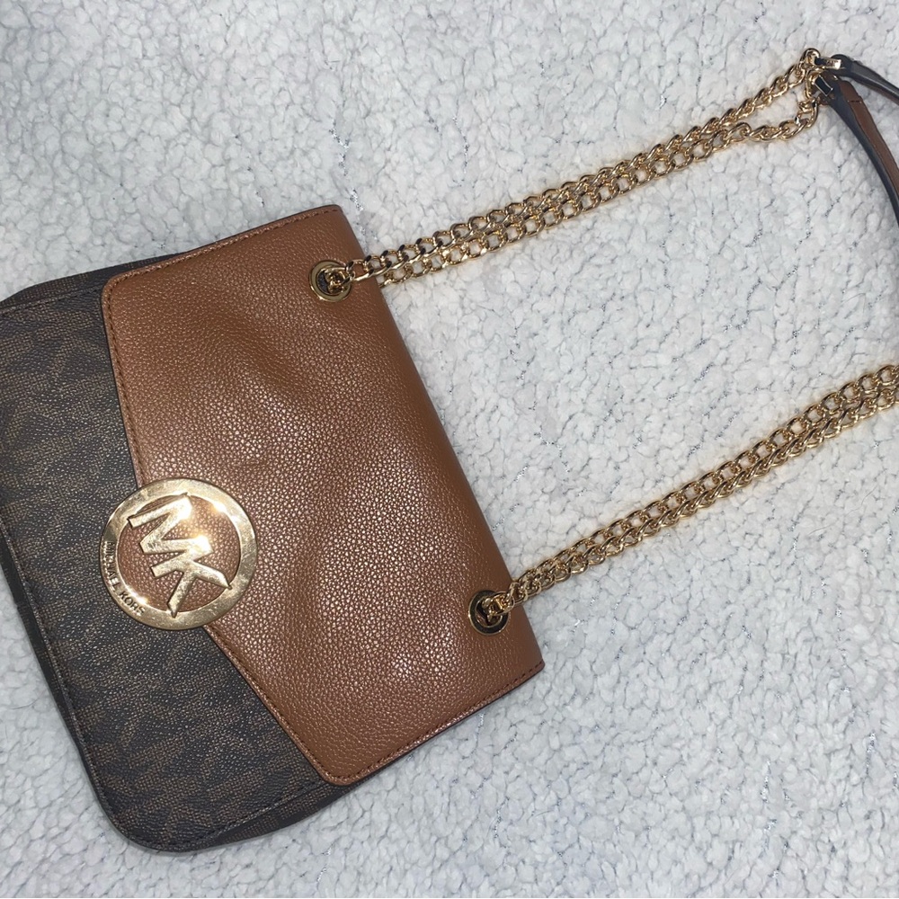 Michael Kors Brown and Gold Women's Bag